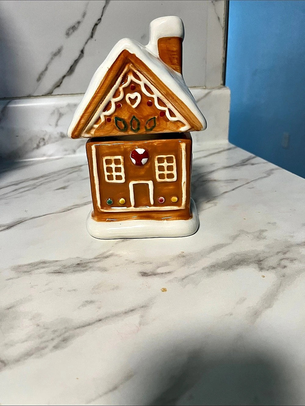 Gingerbread House Ceramic candy jar
